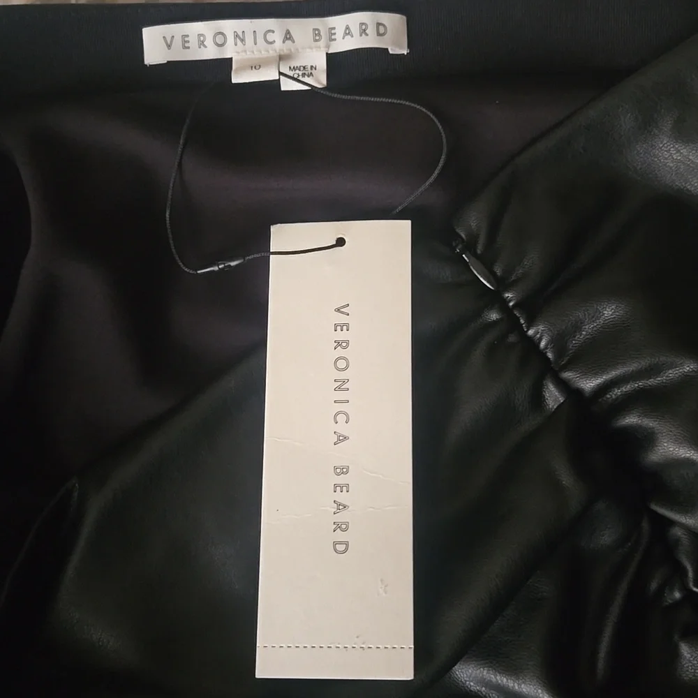 New Veronica Beard Black Pencil Midi Skirt with Slit - Picture 6 of 7